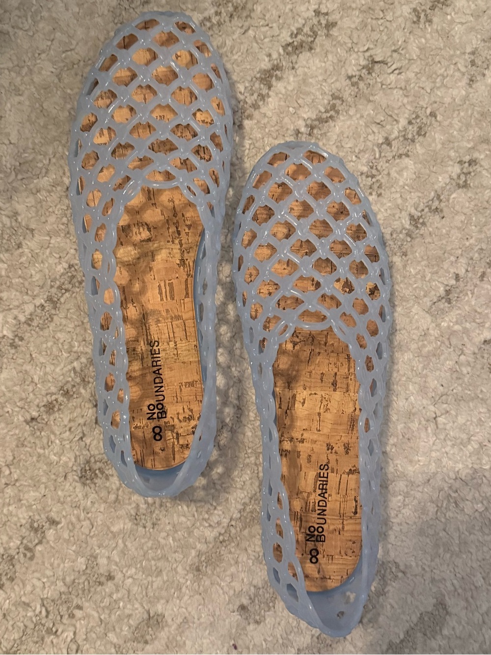 Women's Pale Blue Jelly Lattice Flats